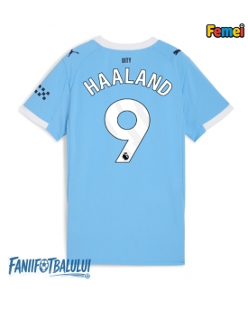 Manchester City Erling Haaland #9 Tricou Fotbal Replică 2025-26 Femei Acasa
